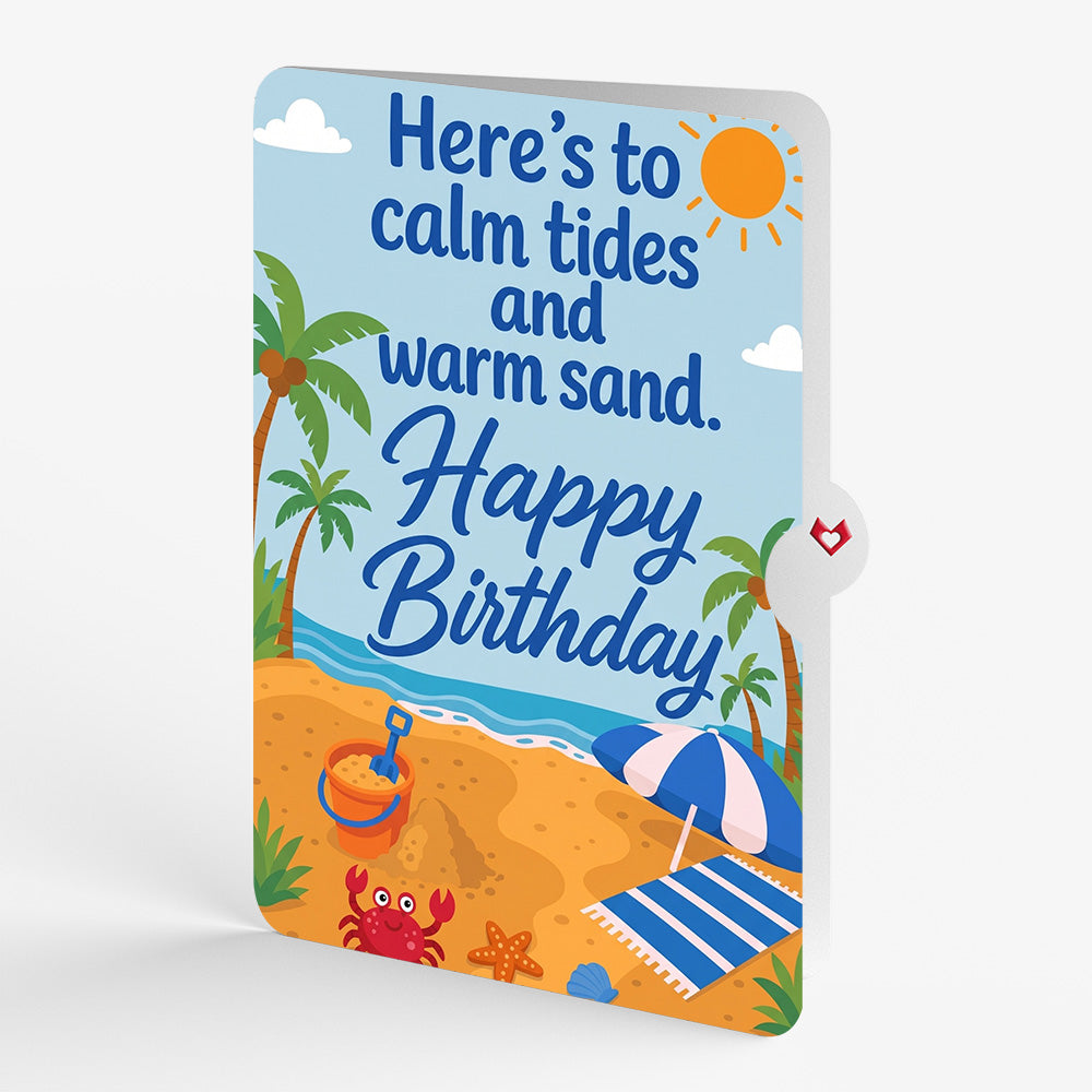 Sandy Shores Birthday Pop-Up Card and Calm Tides Sentiment Set