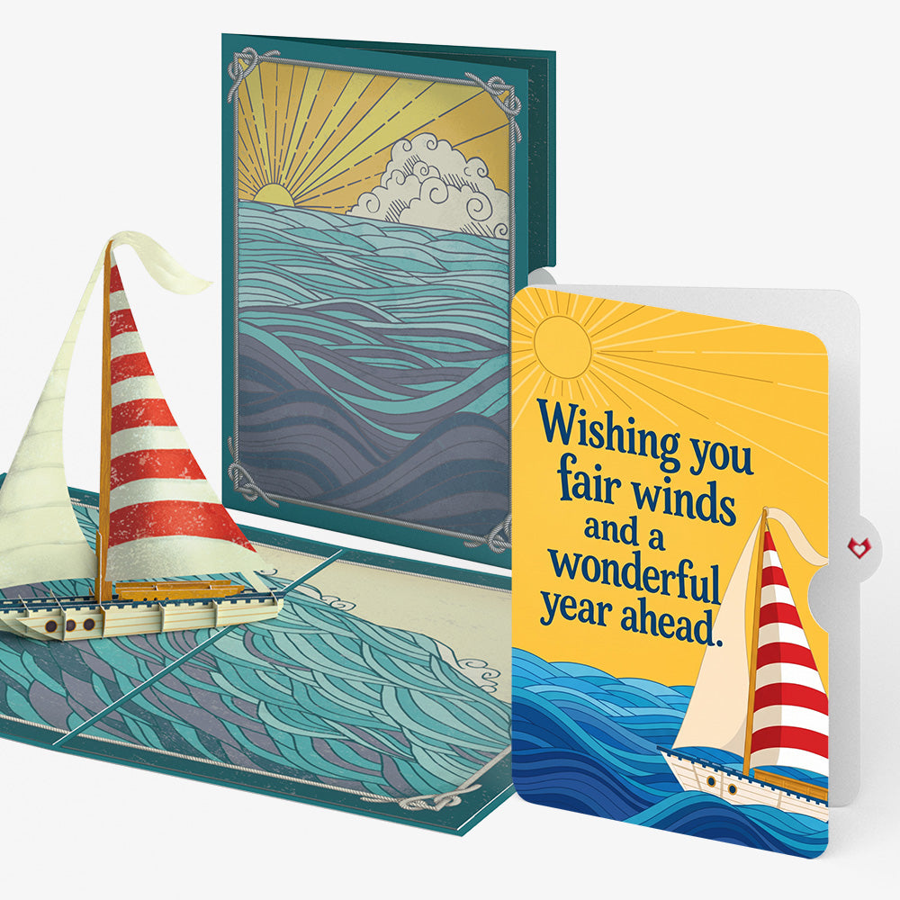Sailboat on the Horizon Birthday Pop-Up Card and Fair Winds Sentiment Set