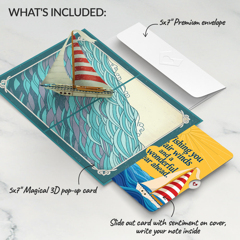 Sailboat on the Horizon Birthday Pop-Up Card and Fair Winds Sentiment Set