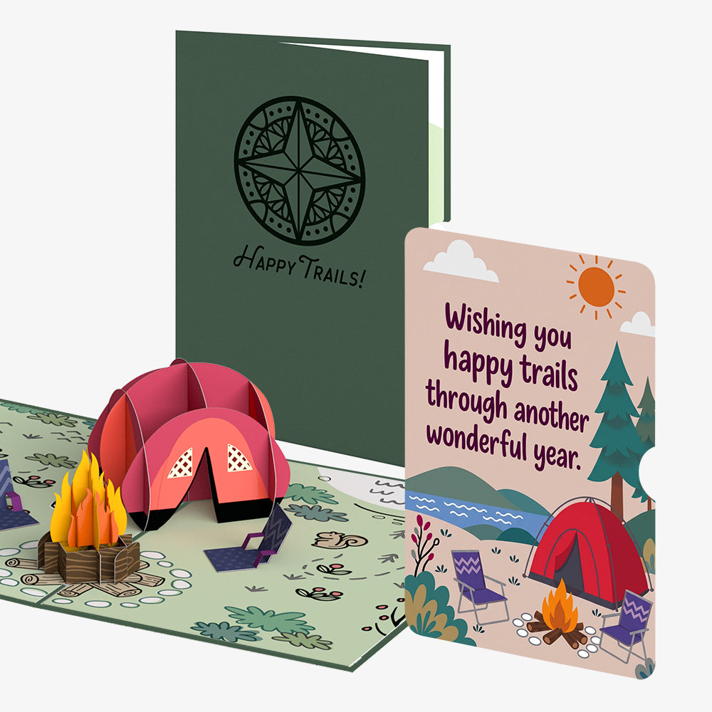 Happy Trails Camping Trip Birthday Pop-Up Card and Sentiment Set
