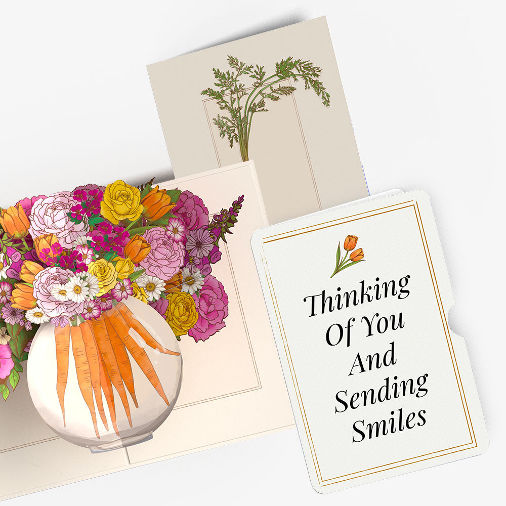 Blooming Carrot Bouquet Thinking of You Pop-Up Card and Sentiment Set