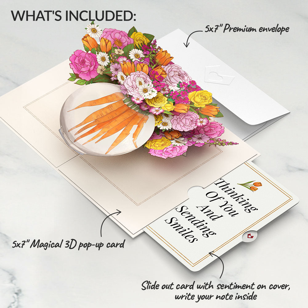 Blooming Carrot Bouquet Thinking of You Pop-Up Card and Sentiment Set