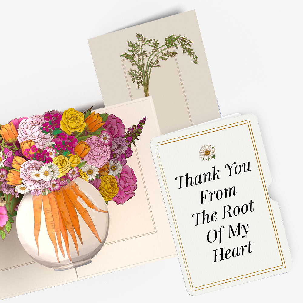 Blooming Carrot Bouquet Thank You Pop-Up Card and Sentiment Set