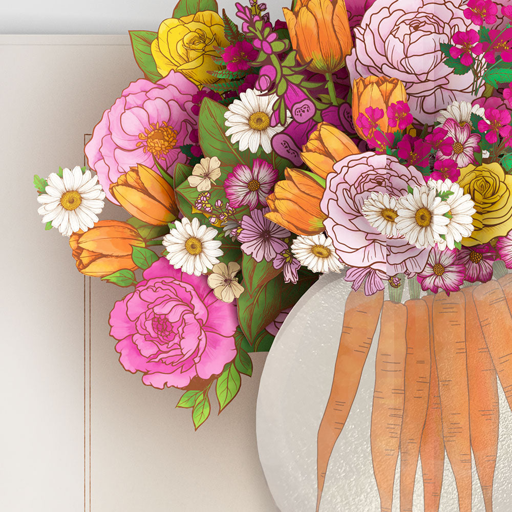 Blooming Carrot Bouquet Thank You Pop-Up Card and Sentiment Set