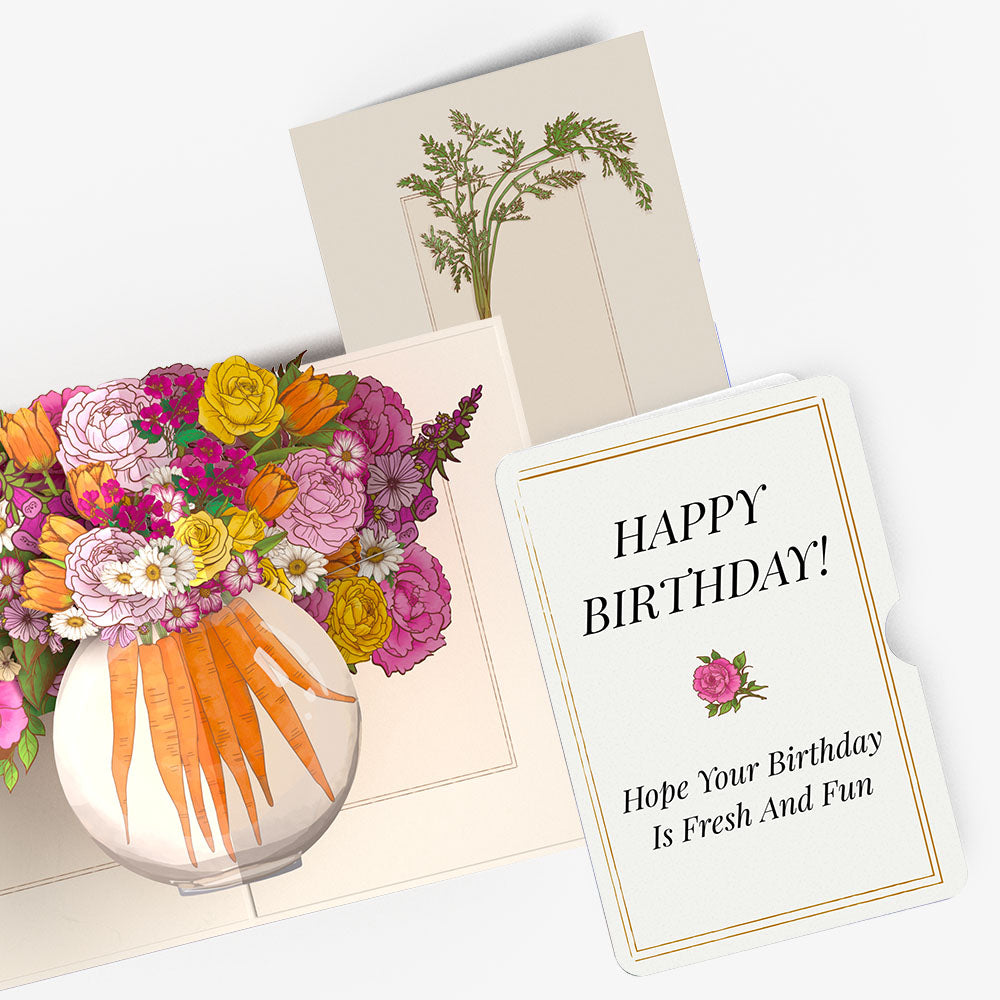 Blooming Carrot Bouquet Birthday Pop-Up Card and Sentiment Set