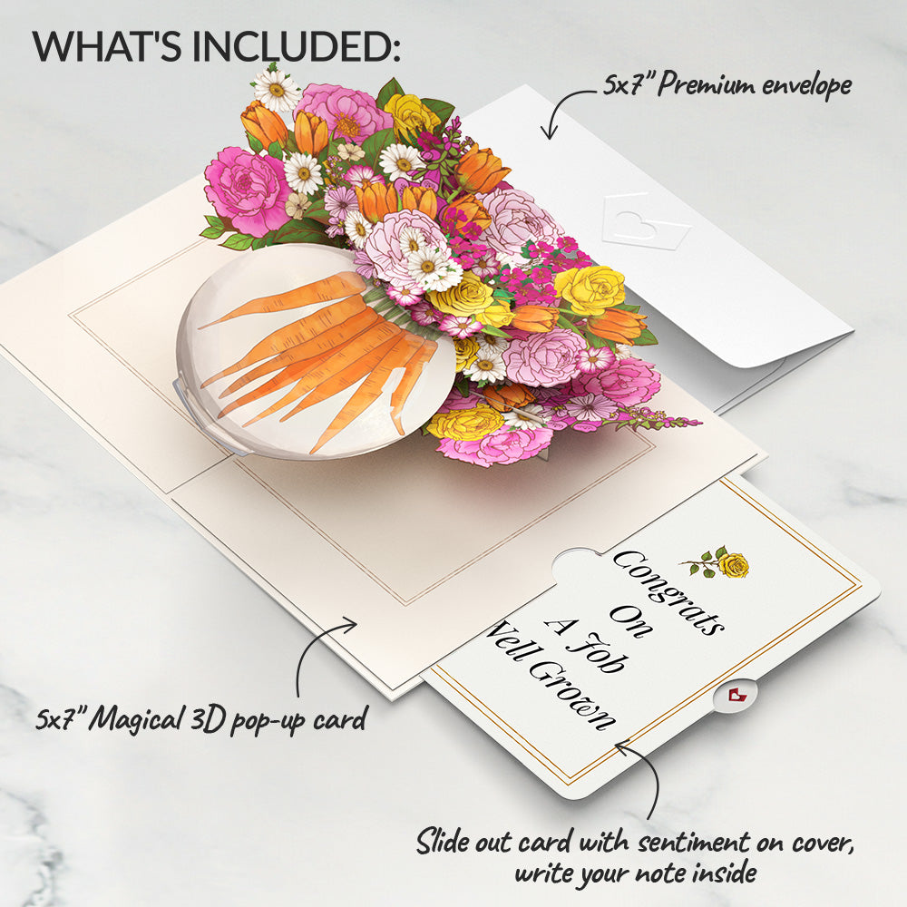 Blooming Carrot Bouquet Congratulations Pop-Up Card and Sentiment Set