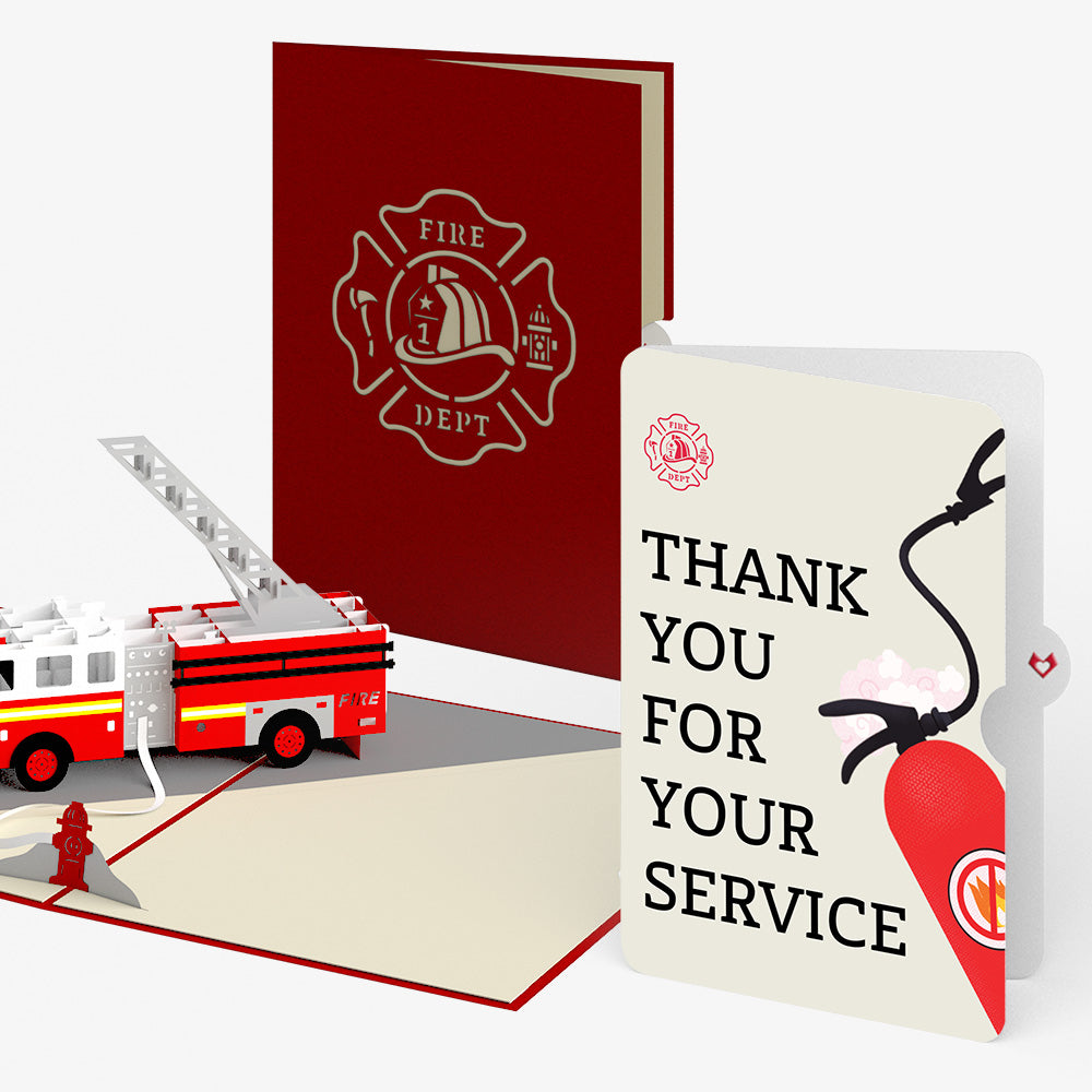 Fire Truck Thank You Pop-Up Card and Sentiment Set