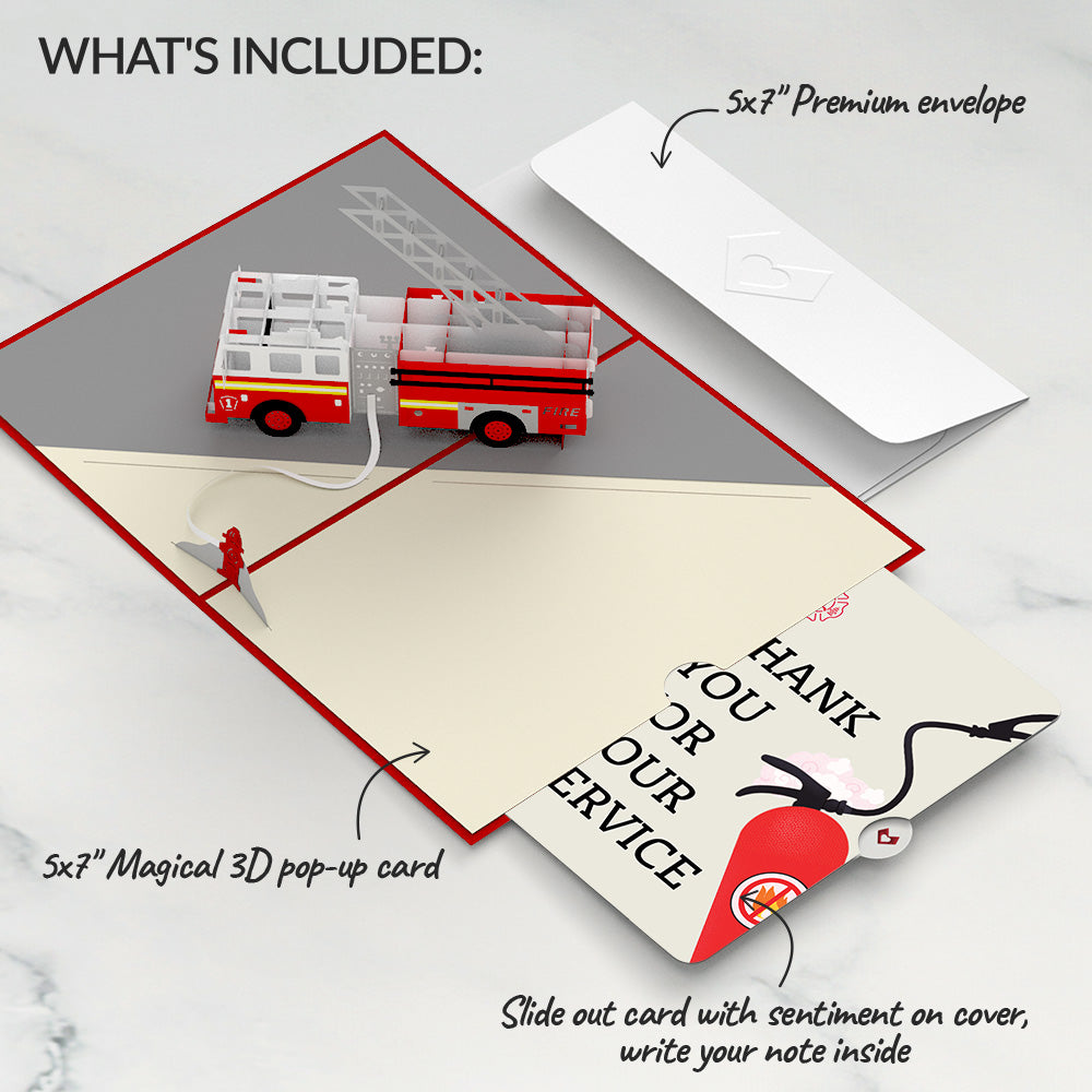 Fire Truck Thank You Pop-Up Card and Sentiment Set