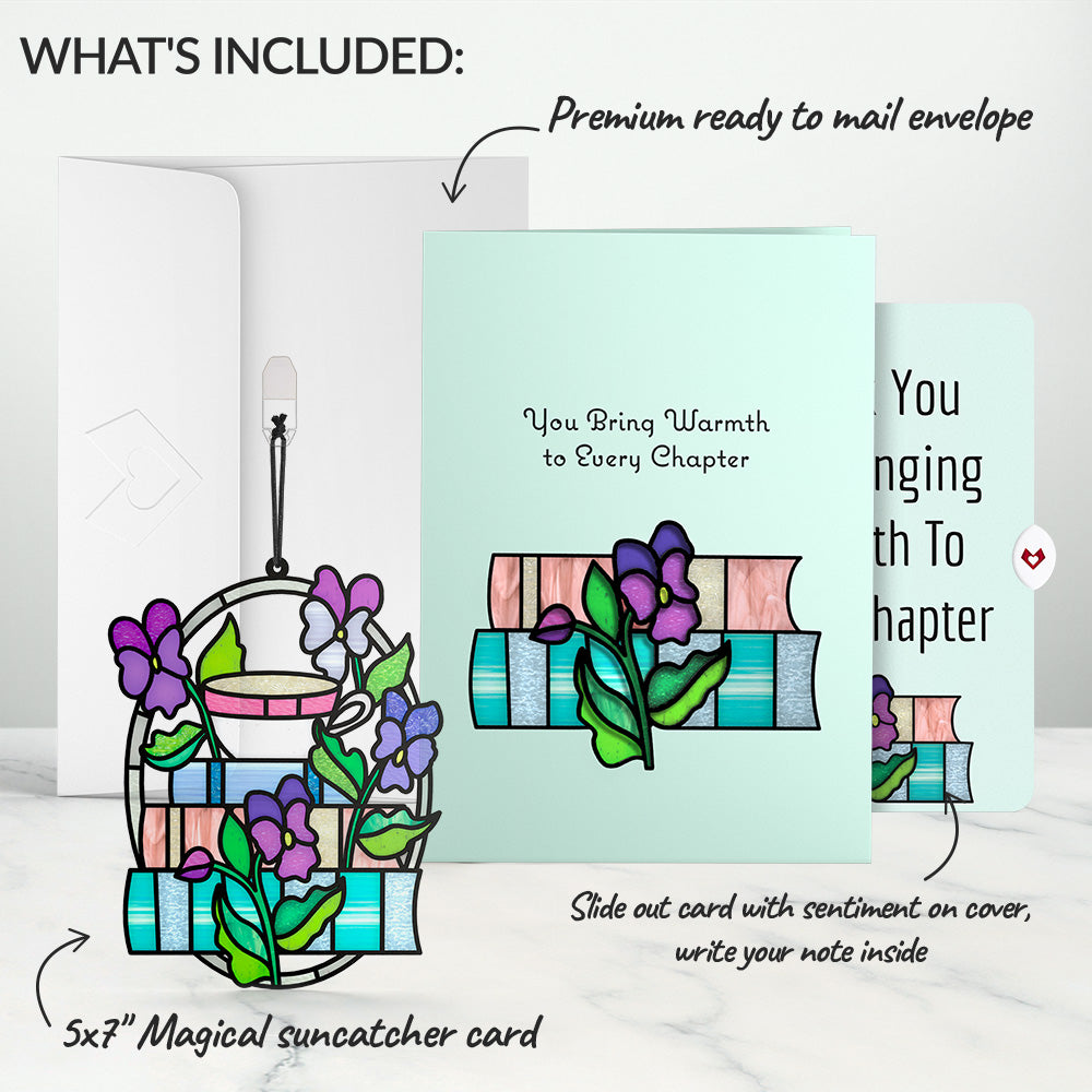 Warmth in Every Chapter Thank You Suncatcher Card and Sentiment Set
