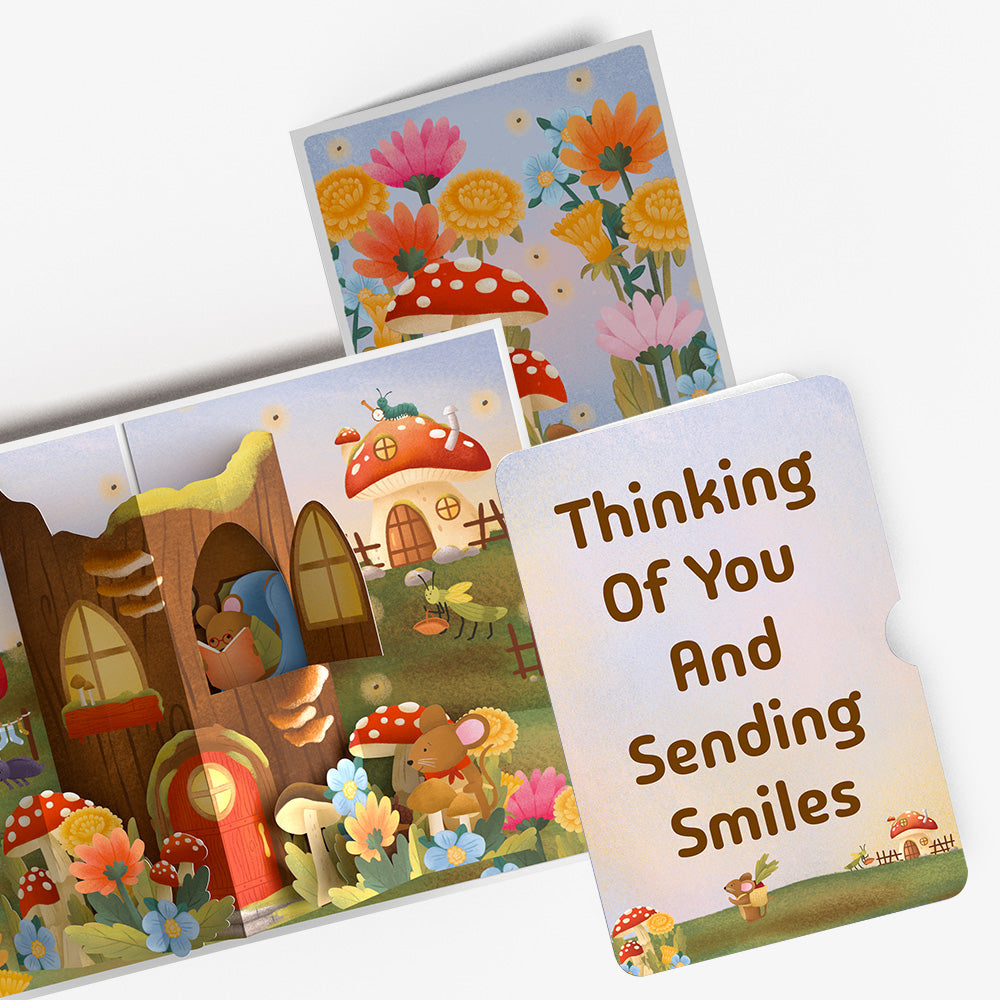 Woodland Critter Village Thinking of You Pop-Up Card and Sentiment Set