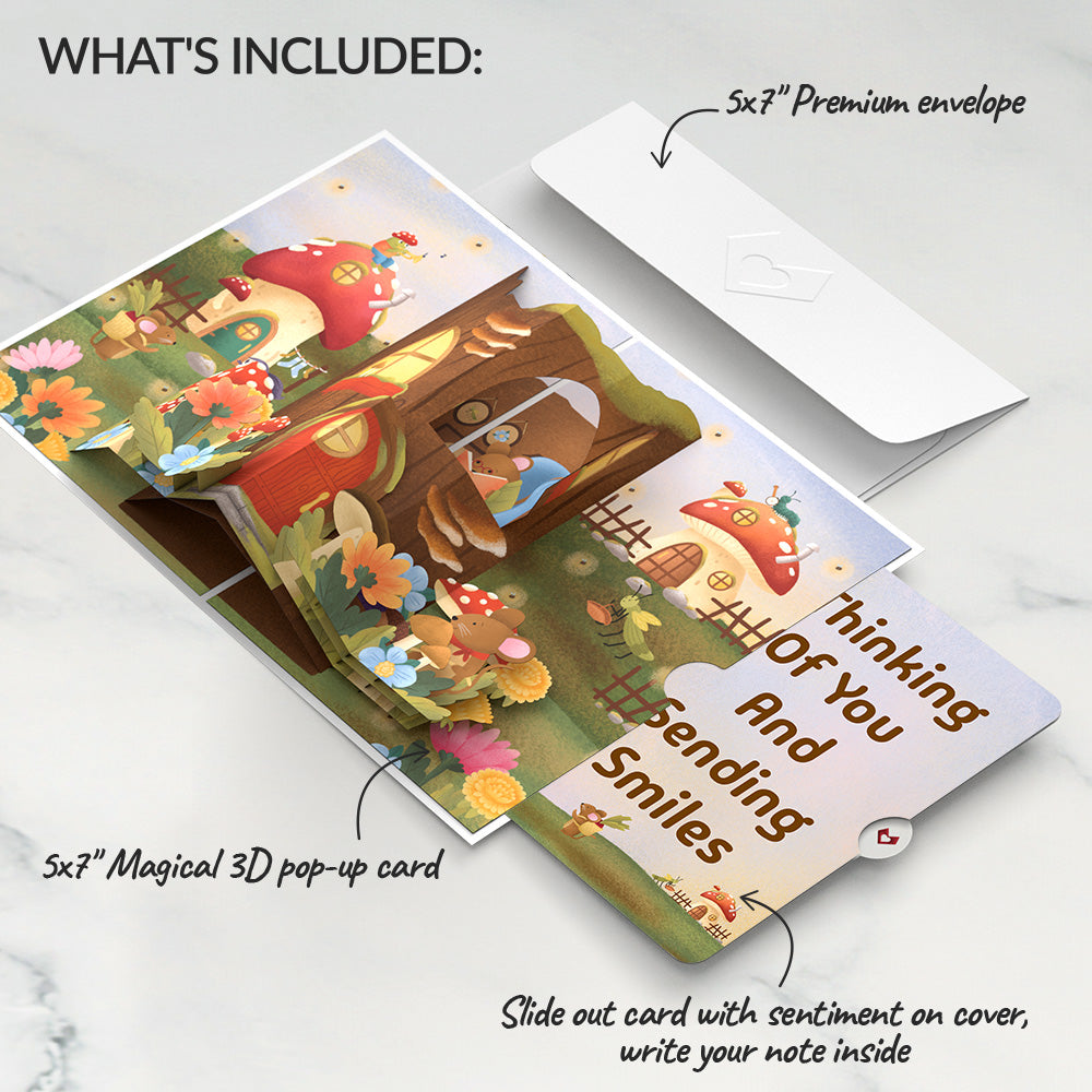 Woodland Critter Village Thinking of You Pop-Up Card and Sentiment Set
