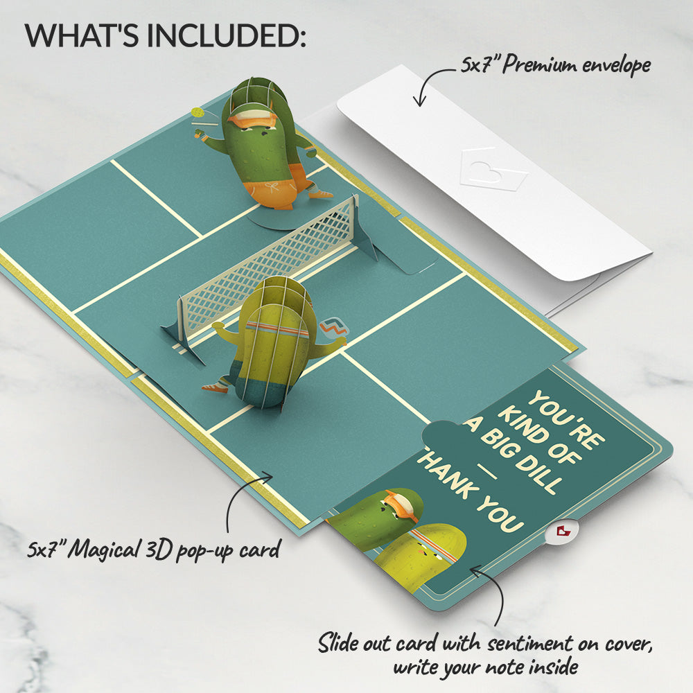 Playful Pickleball Thank You Pop-Up Card and Sentiment Set