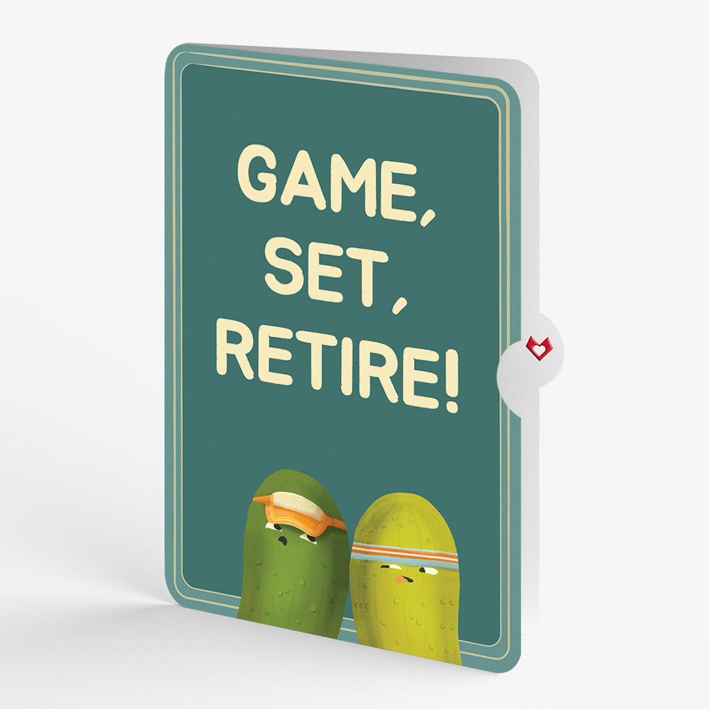 Playful Pickleball Retirement Pop-Up Card and Sentiment Set