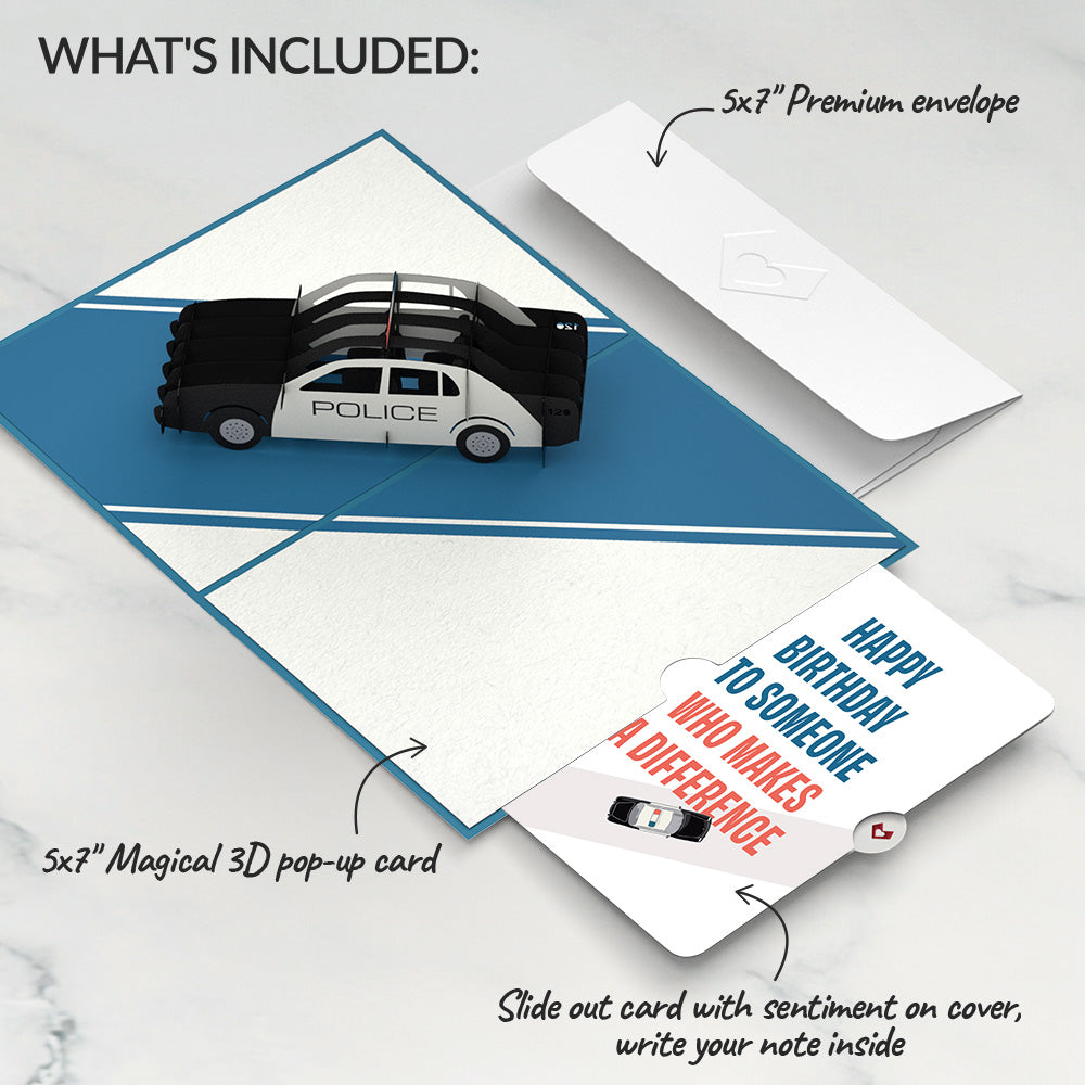 Police Car Birthday Pop-Up Card and Sentiment Set