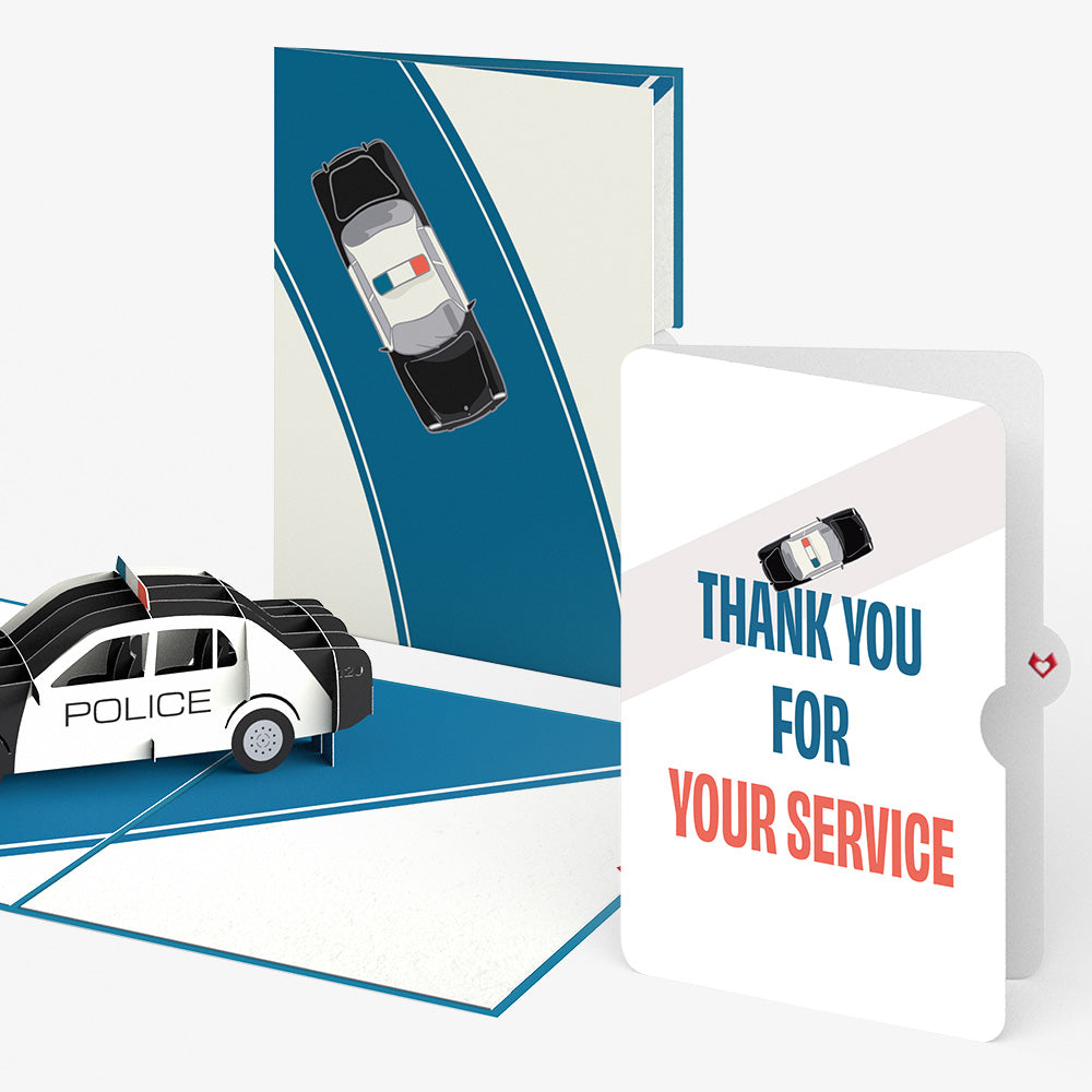 Police Car Thank You Pop-Up Card and Sentiment Set