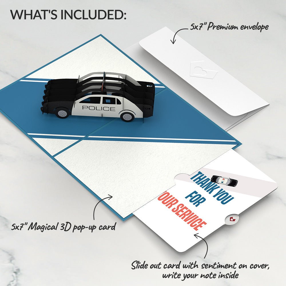 Police Car Thank You Pop-Up Card and Sentiment Set