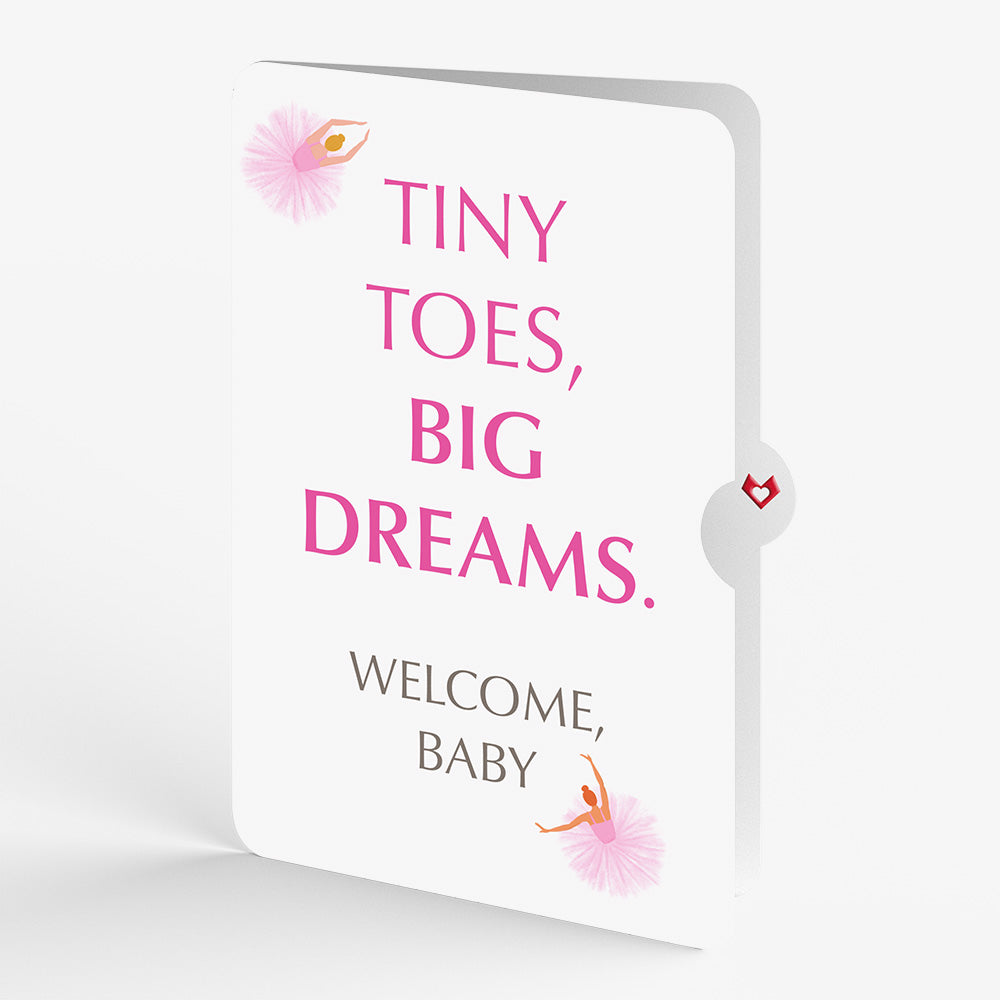 Ballet Slippers New Baby Pop-Up Card and Sentiment Set