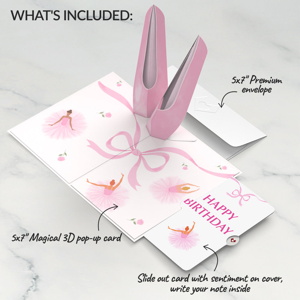 Ballet Slippers Birthday Pop-Up Card and Sentiment Set