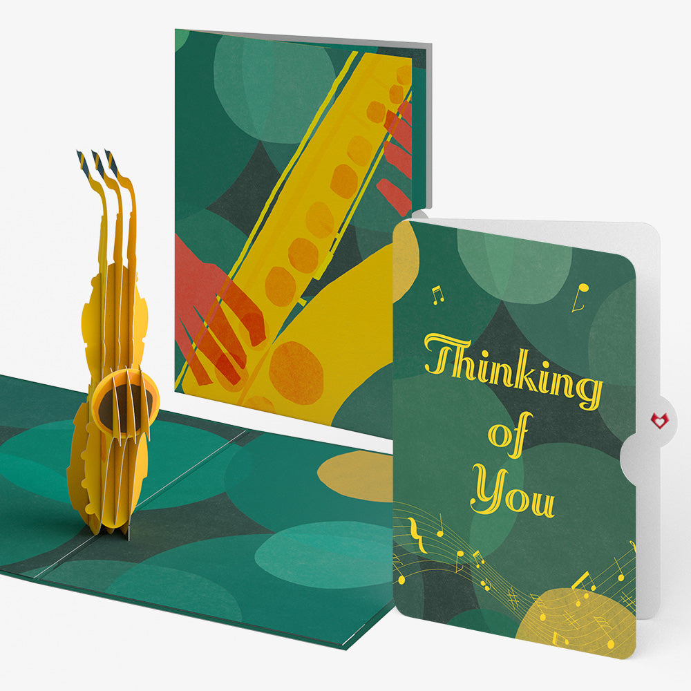 Saxophone Thinking of You Pop-Up Card and Sentiment Set