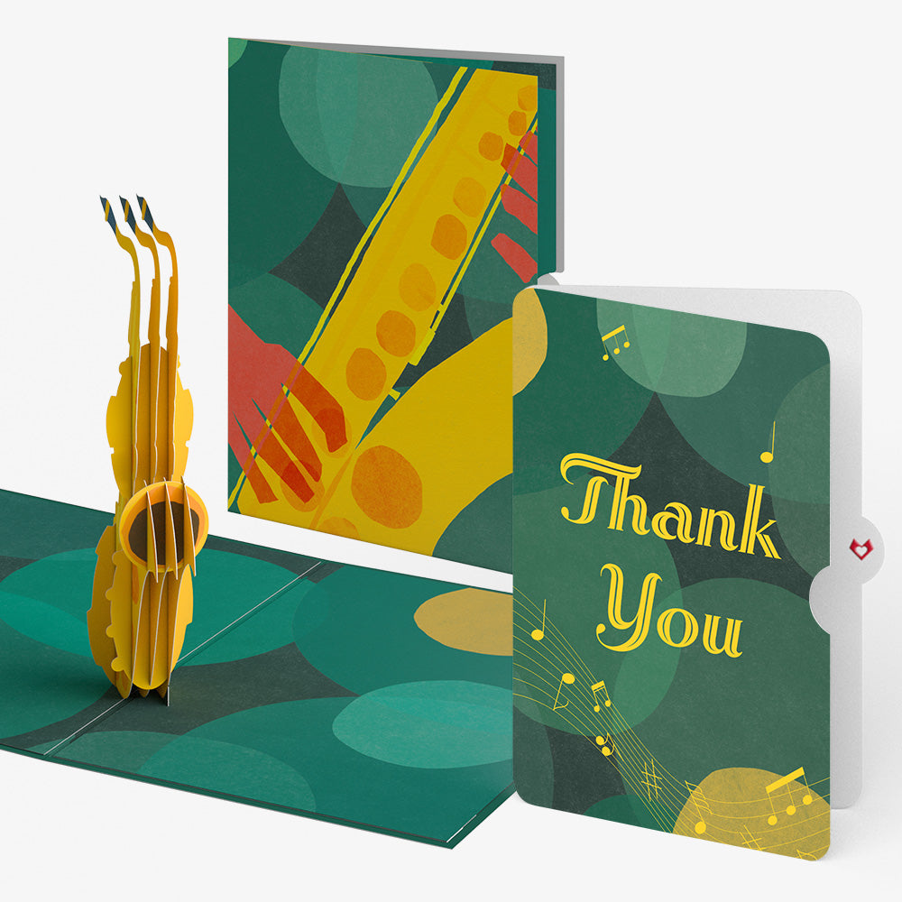 Saxophone Thank You Pop-Up Card and Sentiment Set