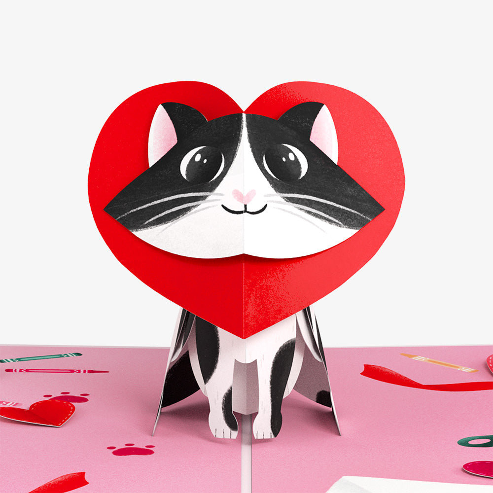 Crafty Love Cat Thinking of You Pop-Up Card and Sentiment Set