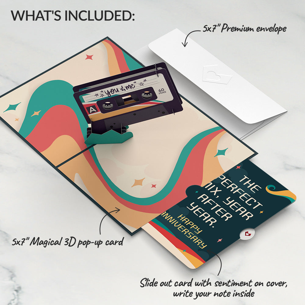 The Perfect Mixtape Anniversary Pop-Up Card and Sentiment Set
