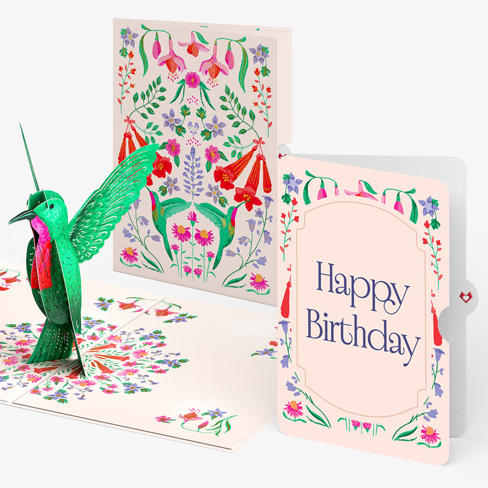 Whimsical Hummingbird Birthday Pop-Up Card and Sentiment Set