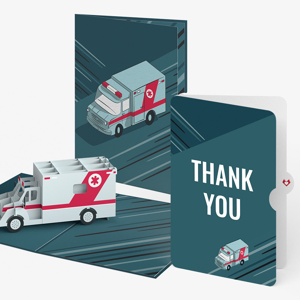 Ambulance Thank You Pop-Up Card and Sentiment Set