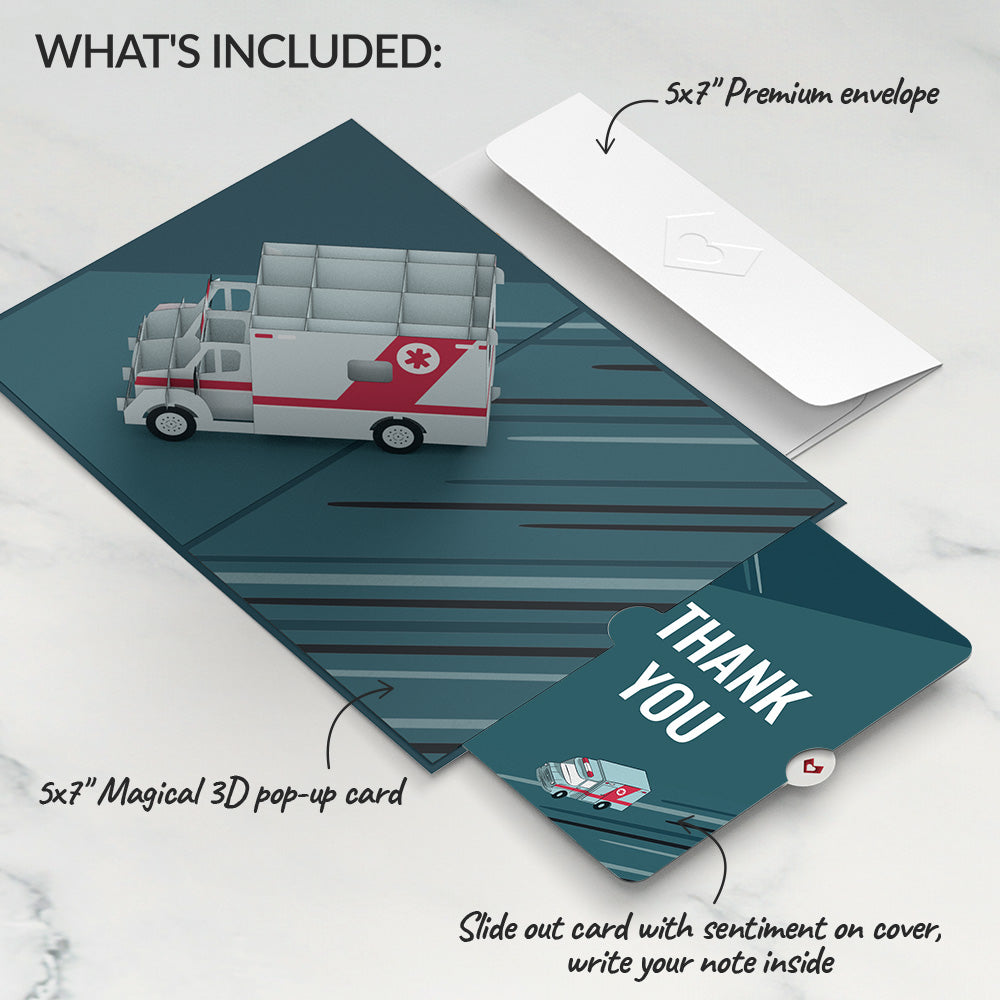 Ambulance Thank You Pop-Up Card and Sentiment Set