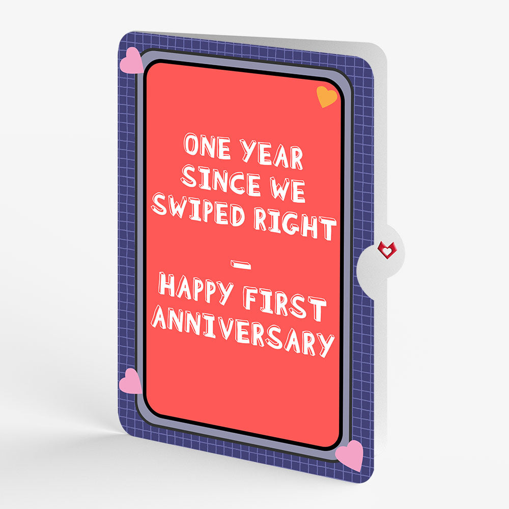 So Glad We Swiped Right 1st Anniversary Pop-Up Card and Sentiment Set