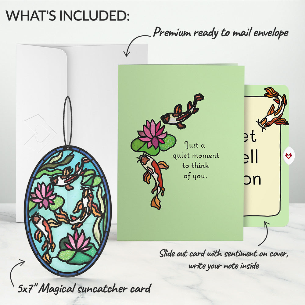 Quiet Moment Koi Pond Get Well Suncatcher Card and Sentiment Set