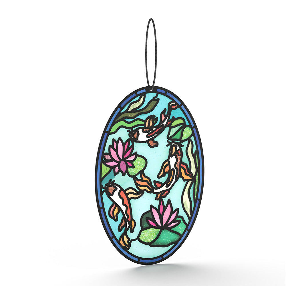 Quiet Moment Koi Pond Thank You Suncatcher Card and Sentiment Set