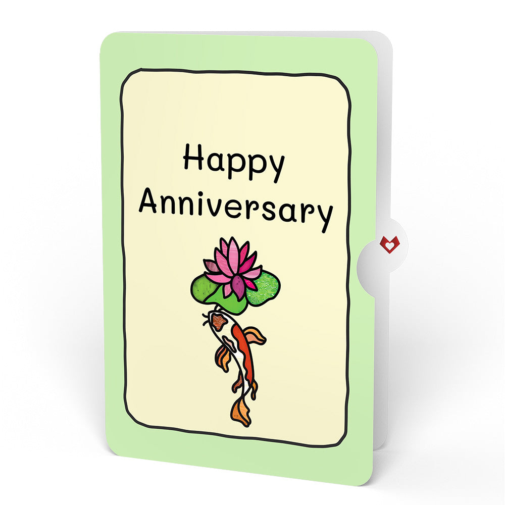 Quiet Moment Koi Pond Anniversary Suncatcher Card and Sentiment Set