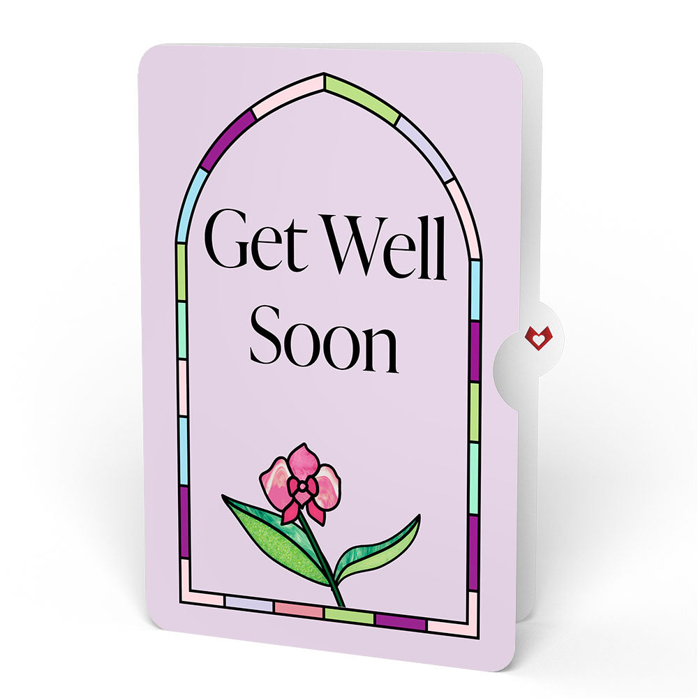 Orchid Gleam Get Well Suncatcher Bouquet and Sentiment Set
