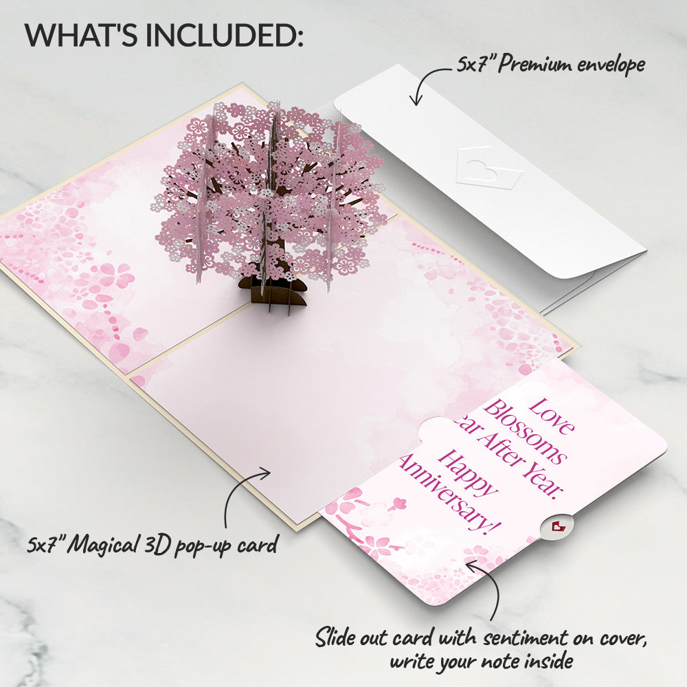 Cherry Blossom Anniversary Pop-Up Card and Sentiment Set