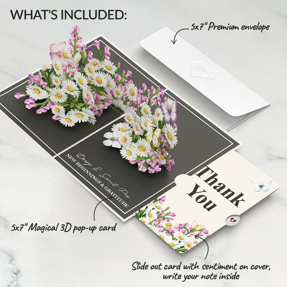 Born to Bloom: April Birth Month Flowers Thank You Pop-Up Card and Sentiment Set
