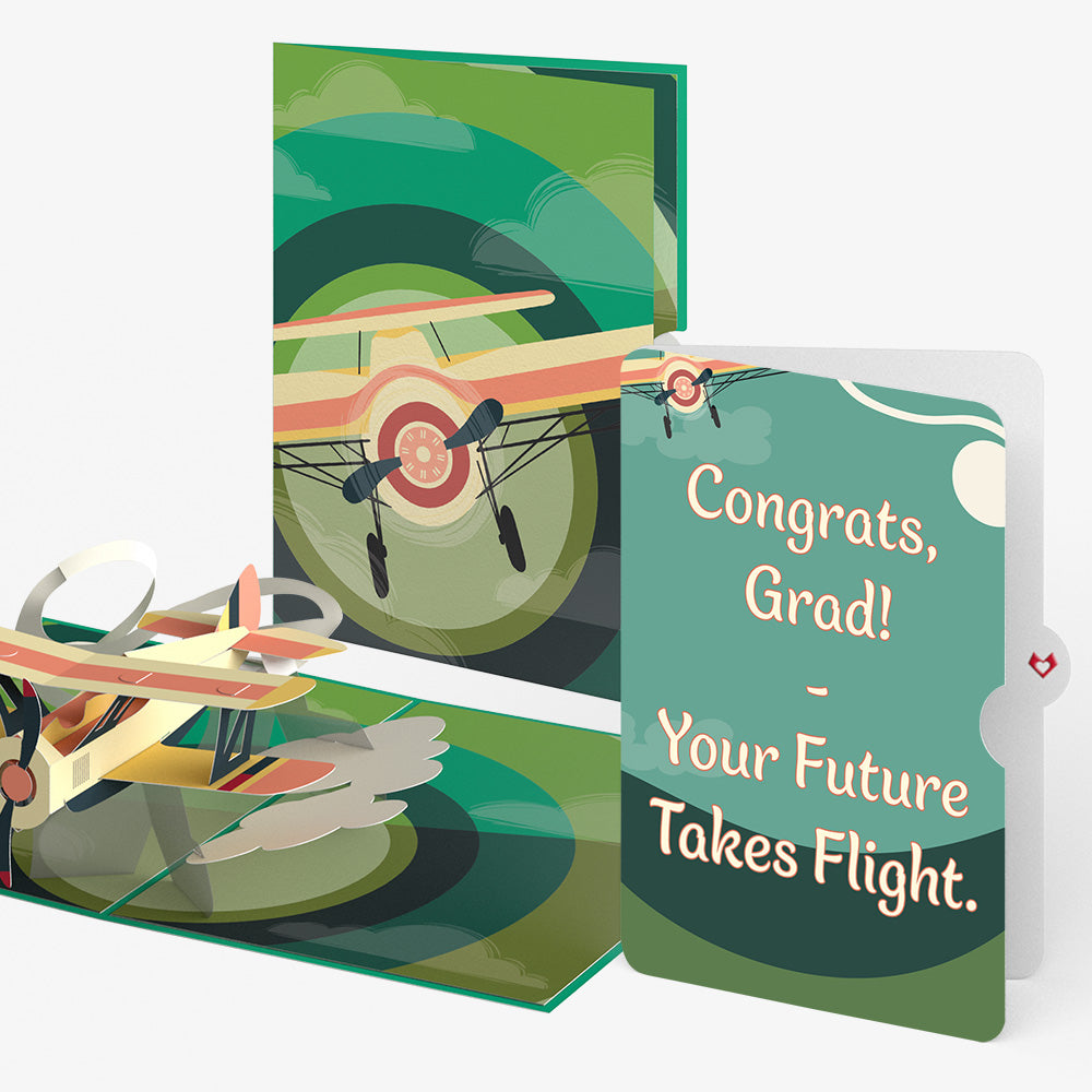 Vintage Plane Graduations Pop-Up Card and Sentiment Set