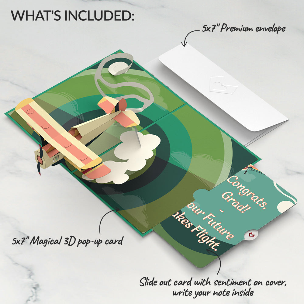 Vintage Plane Graduations Pop-Up Card and Sentiment Set
