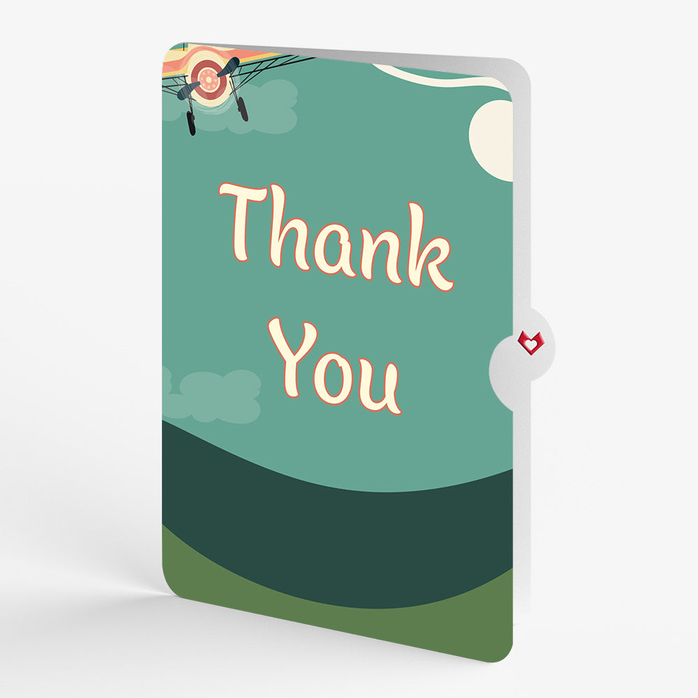 Vintage Plane Thank You Pop-Up Card and Sentiment Set