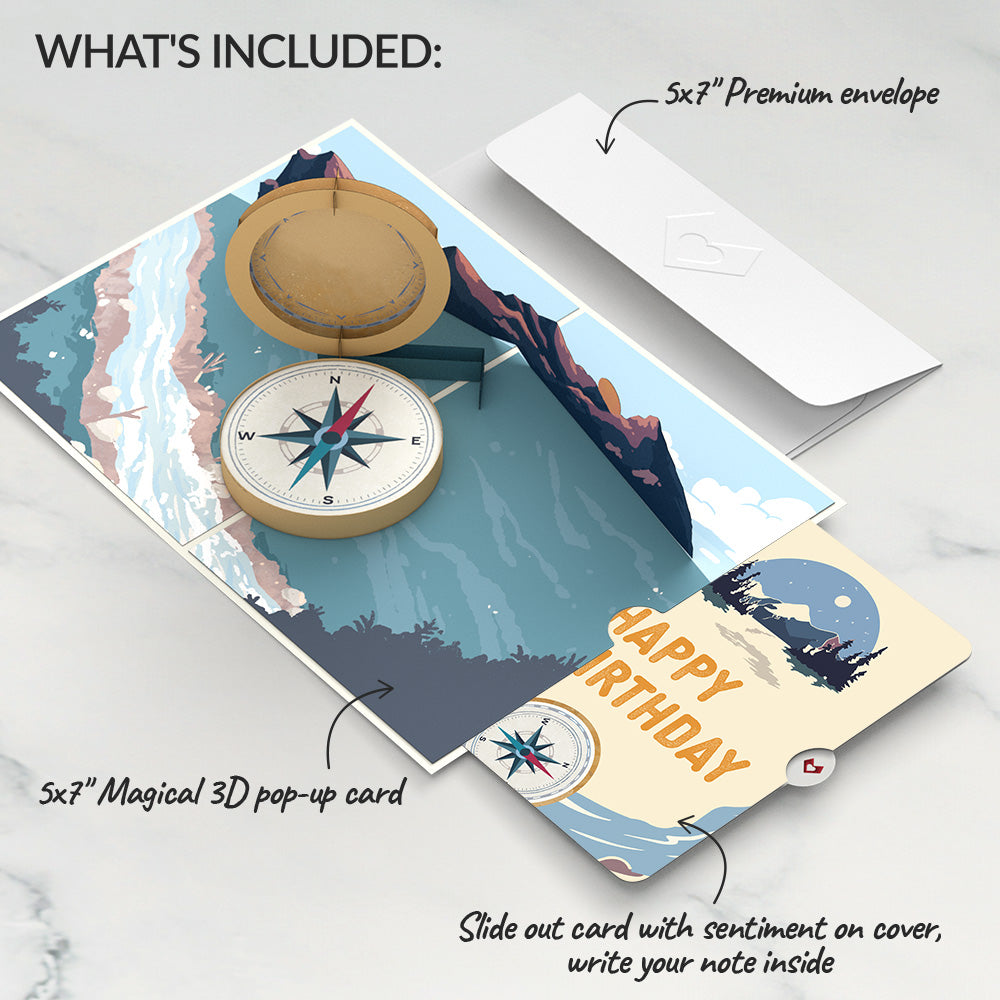 Classic Compass Birthday Pop-Up Card and Sentiment Set