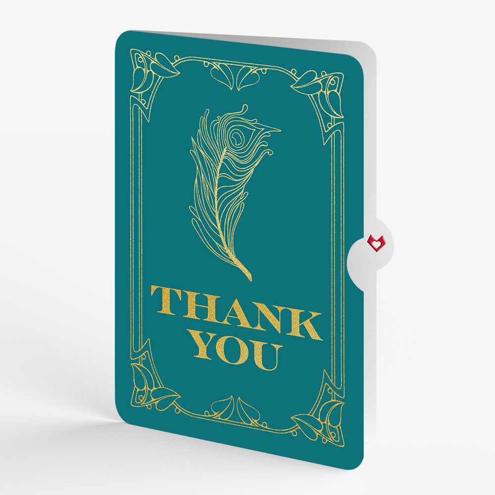 Art Deco Peacock Thank You Pop-Up Card and Sentiment Set