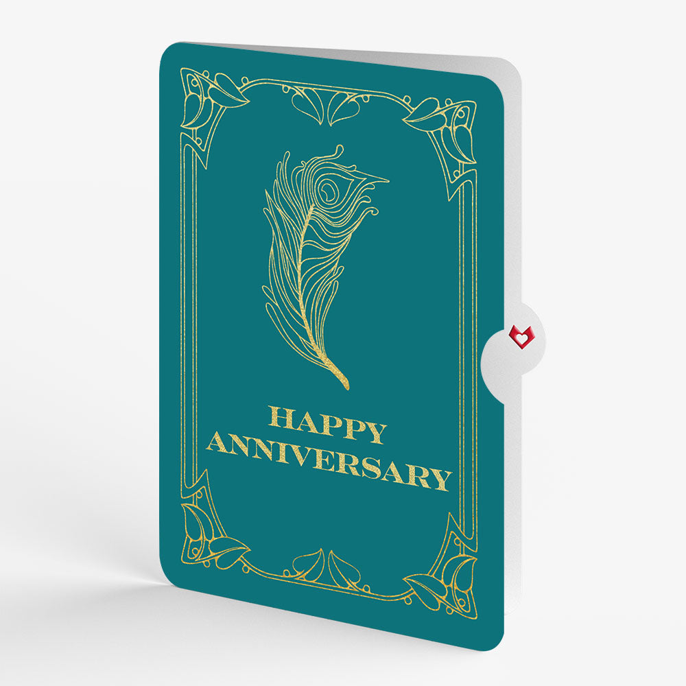 Art Deco Peacock Anniversary Pop-Up Card and Sentiment Set