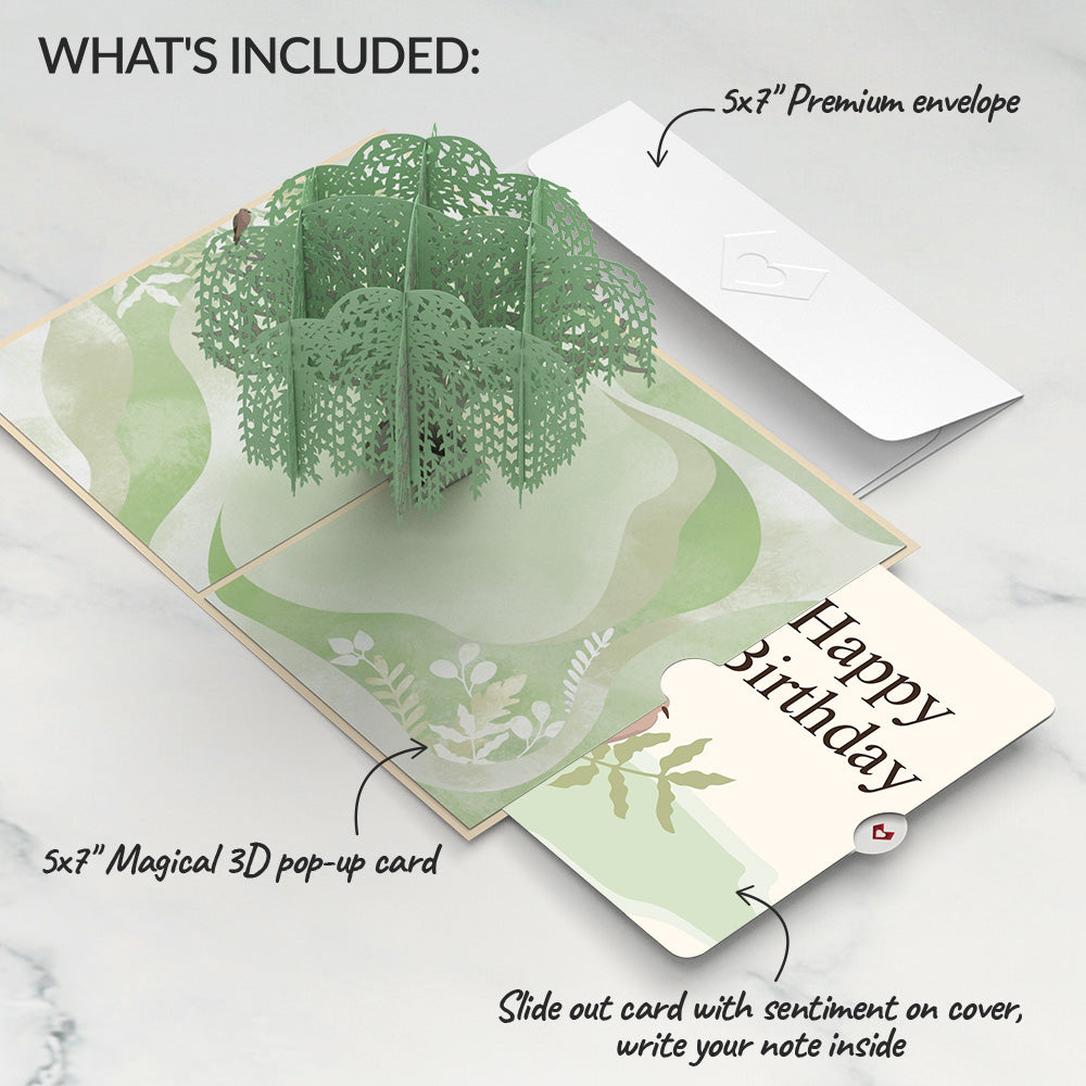 Willow Tree Doves Birthday Pop-Up Card and Sentiment Set