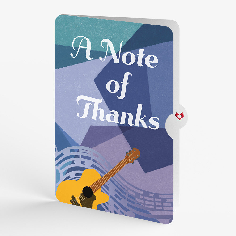 Acoustic Guitar Thank You Pop-Up Card and Sentiment Set