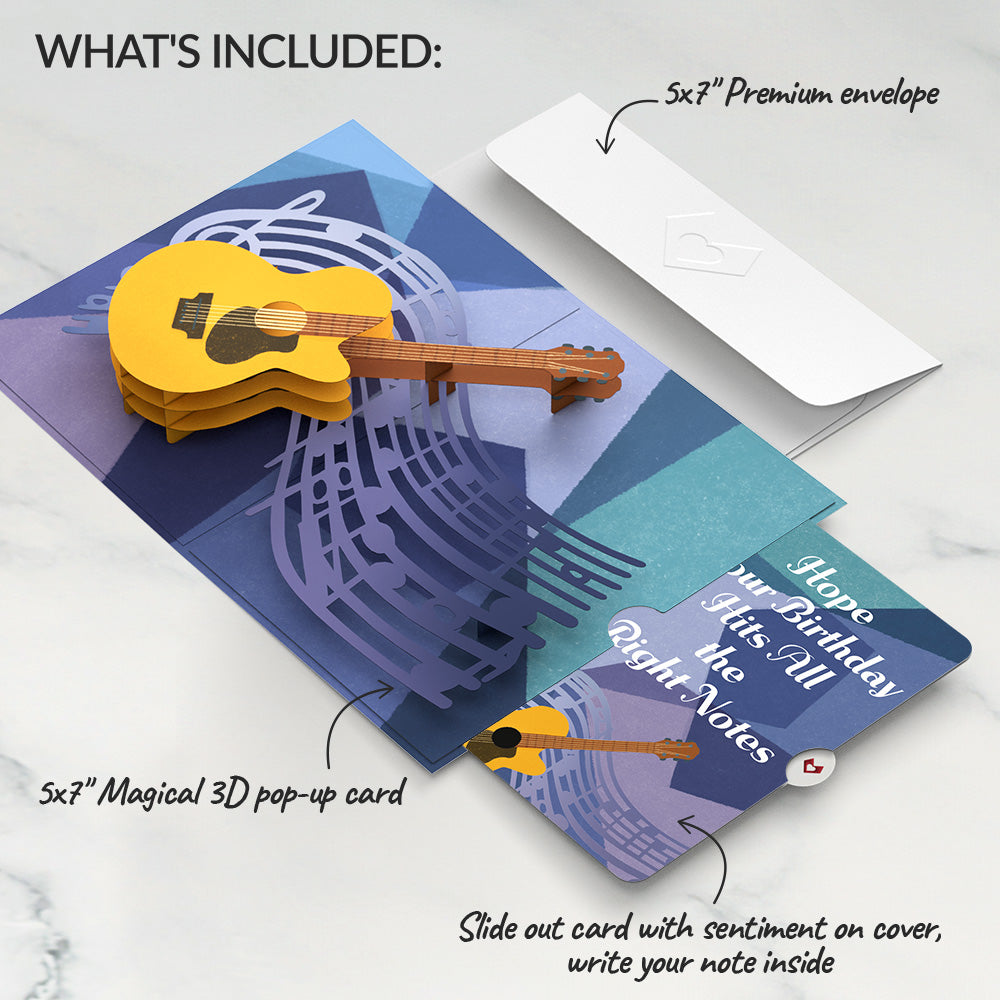 Acoustic Guitar Birthday Pop-Up Card and Sentiment Set