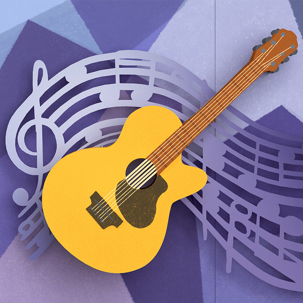 Acoustic Guitar Congratulations Pop-Up Card and Sentiment Set
