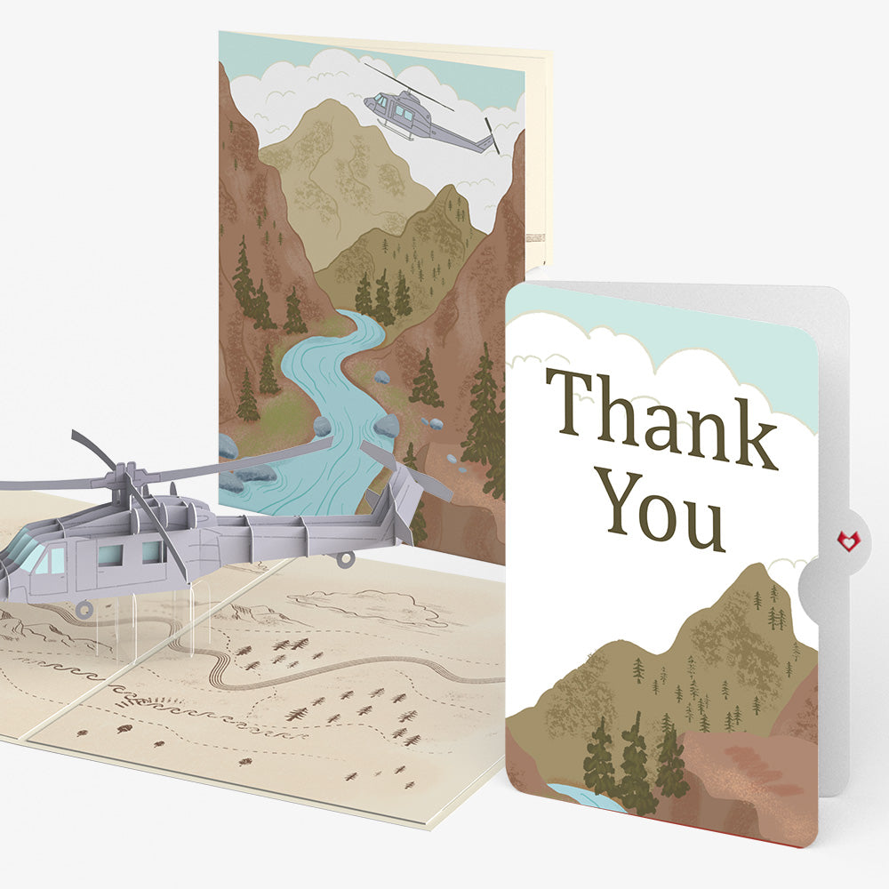 Helicopter Thank You Pop-Up Card and Sentiment Set