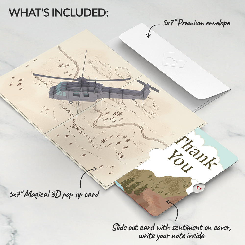 Helicopter Thank You Pop-Up Card and Sentiment Set