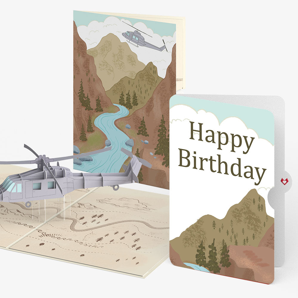 Helicopter Birthday Pop-Up Card and Sentiment Set