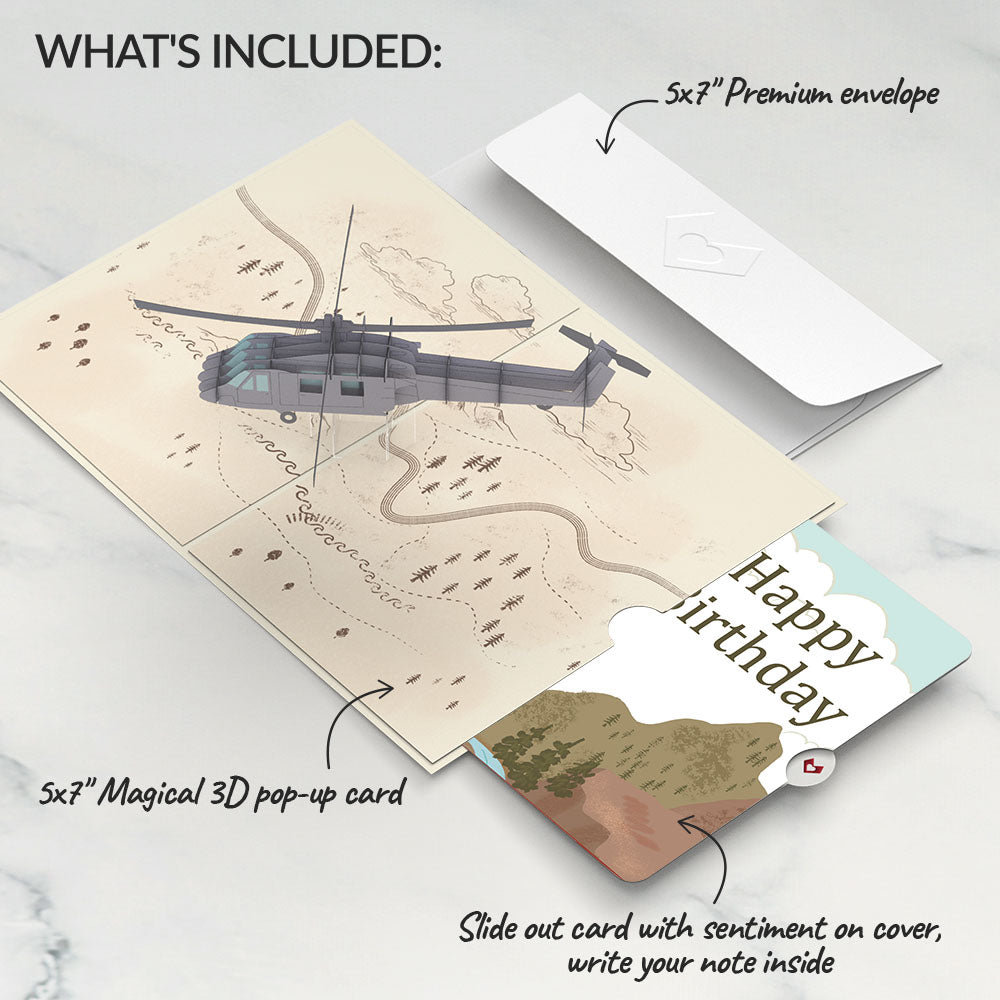 Helicopter Birthday Pop-Up Card and Sentiment Set